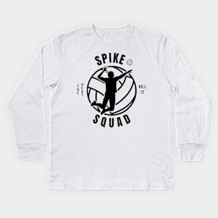 Mens Volleyball Spike Squad Volleyball Fan Kids Long Sleeve T-Shirt